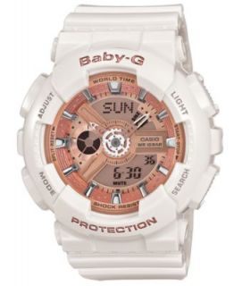 Baby G Watch, Womens Analog Digital White Resin Strap 43mm BGA131 7B   Watches   Jewelry & Watches