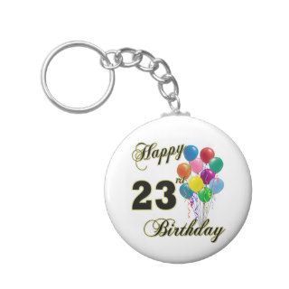 Happy 23rd Birthday Gifts with Balloons Key Chains