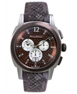 Tommy Bahama Watch, Mens Swiss Pilot Chronograph Brown Leather Strap 43mm TB1074   Watches   Jewelry & Watches