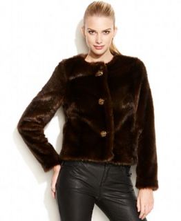 MICHAEL Michael Kors Petite Faux Mink Fur Jacket   Coats   Women
