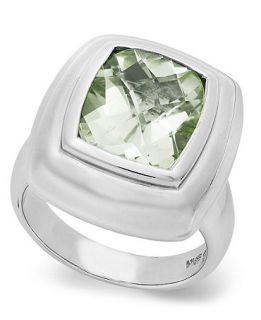 Sterling Silver Ring, Green Quartz Cushion Cut Ring (4 3/4 ct. t.w.)   Rings   Jewelry & Watches