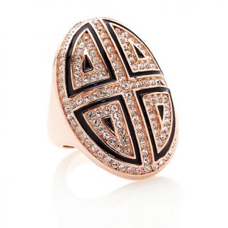 AKKAD La Cappella Crystal and Enamel Cross Ring