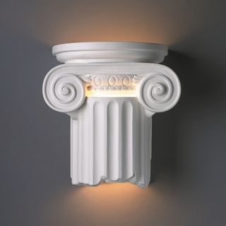 1 light Ionic Column Open Bottom Outdoor Ceramic Sconce Wall Lighting