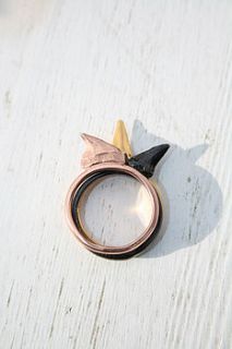 mixed plate shark tooth ring by beau & arrow
