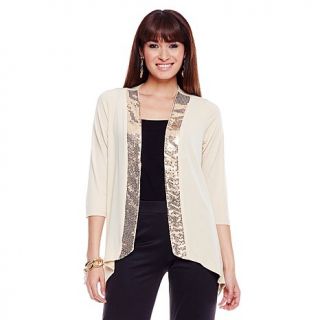 Slinky® Brand Jacket with Sequin Shawl Collar