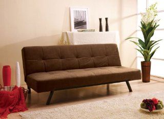Microfiber Adjustable Sofa in Brown finish by Acme   Futon Sofa Bed Frames