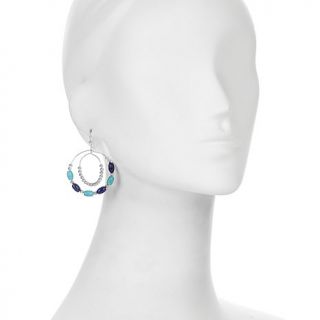 Jay King Turquoise and Lapis Circle Drop Sterling Silver Earrings