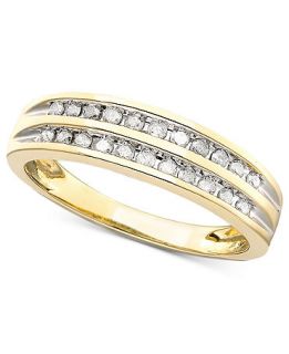 Diamond Ring, 10k Gold Channel Set Diamond Band (1/5 ct. t.w.)   Jewelry & Watches