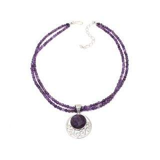 Jay King Amethyst Pendant with 18" Amethyst Bead Necklace