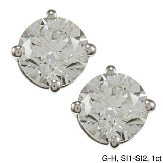 14k White Gold 1 to 2ct TDW Diamond Stud Earrings Diamond Earrings