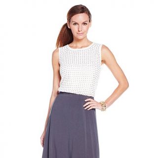 G by Giuliana Rancic Studded Chiffon Tank