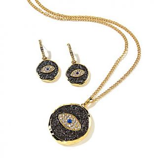 Real Collectibles by Adrienne® "Evil Eye" 2 Tone Pendant and Ear