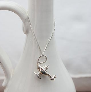 silver or gold genie lamp pendant by katie mullally