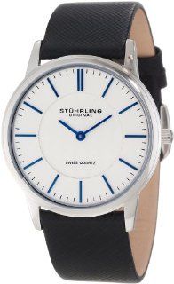 Stuhrling Original Men's 238.32152 Classic Ascot Newberry Swiss Quartz Super Slim Black Leather Strap Watch at  Men's Watch store.