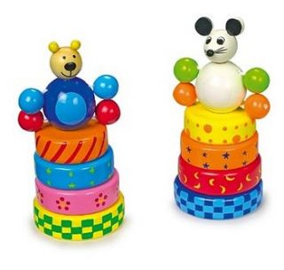 wooden stacking bear and mouse toys by sleepyheads