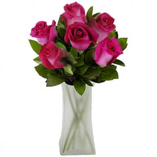 Ultimate Rose 6 Pink Fresh Cut Roses with Vase