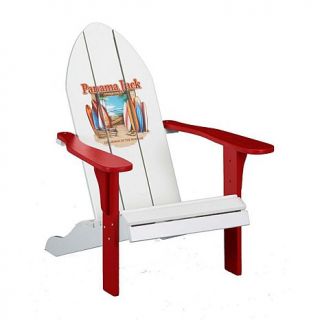 Panama Jack Outdoor Chairman Adirondack Chair in Cypress Wood with Red Finish