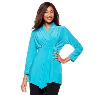 CSC® studio "Mighty Mayan" Mock Wrap Tunic with Buckle