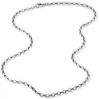 Stately Steel 3mm 18" Oval Cross Link Chain Necklace