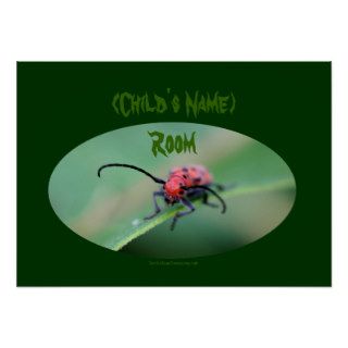 Scary Bug Kids Room Personalized Wall Door Poster