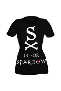Pirates Of The Caribbean On Stranger Tides S Is For Sparrow Girls T Shirt Plus Size Size  XX Large Clothing