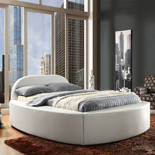 Home Origin Round White Upholstered Bed   Full