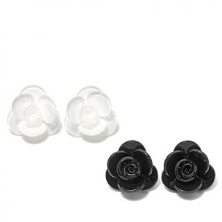 Rara Avis by Iris Apfel Resin "Flower" 2 piece Earrings Set
