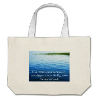 Live simply, love generously   Spiritual Quote Tote Bags
