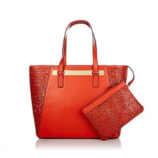 Vince Camuto "Jace" Laser Cut Mesh Leather Tote