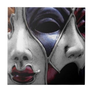Gothic Mask Of Pain And Pleasure Ceramic Tile