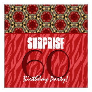 30th Surprise Party Red Zebra Template V001 Personalized Invite