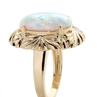Technibond® Vintage Style Simulated Opal Solitaire Ring