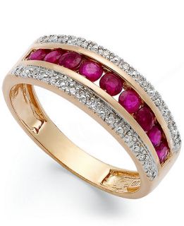Ruby (5/8 ct. t.w.) and Diamond Accent Ring in 10k Rose Gold   Rings   Jewelry & Watches