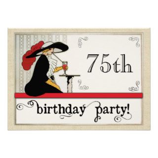 Cafe Society Personalized Womans Birthday Party Custom Announcements