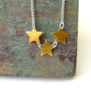 triple star necklace by peculiar vintage