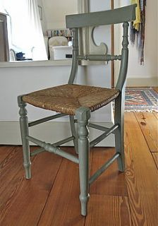 antique rail back rush seated chair by distressed but not forsaken
