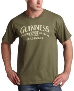 Balzout Men's Guinness Distressed Logo T Shirt,Olive,Large Clothing