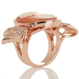 AMEDEO NYC® "Fiocco" 20mm Cameo Bow Shaped Rosetone Ring