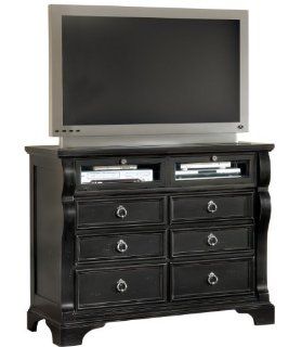 American Woodcrafters 2900 232 6 Drawer Entertainment Chest, Heirloom Black   Audio Video Media Cabinets