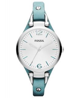 Fossil Womens Georgia Teal Leather Strap Watch 32mm ES3221   Watches   Jewelry & Watches
