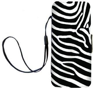 Rikki KnightTM Zebra Stripes Design PU Leather Wallet Type Flip Case with Magnetic Flap and Wristlet for Apple iPhone 5 &5s Cell Phones & Accessories