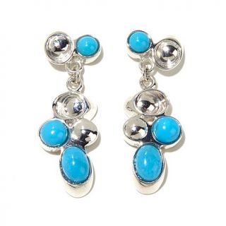 Jay King Sleeping Beauty Turquoise Cluster Sterling Silver Earrings
