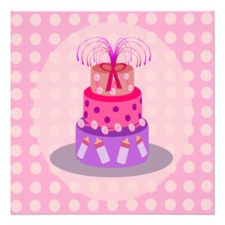 It's A Girl Pink Cake Baby Shower Invitations