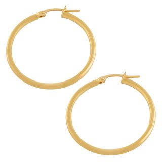 Fremada 10k Yellow Gold 25 mm Polished Tube Hoop Earrings Fremada Gold Earrings