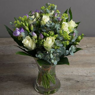 sweet scented rose and freesia flower bouquet by the flower studio