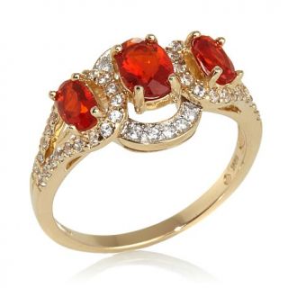 Victoria Wieck 14K Fire Opal and White Zircon Ring