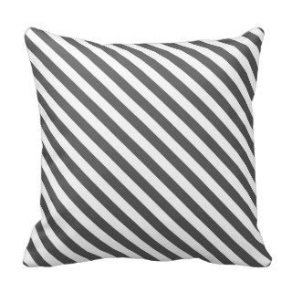 Granite Grey Designer Diagonal Lines Pillows