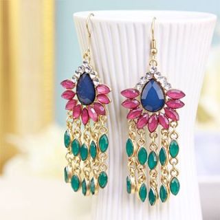 multi coloured gem earrings by lisa angel