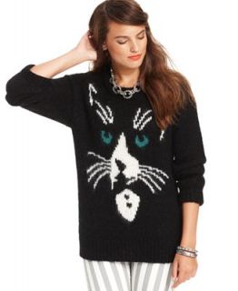 Bar III Long Sleeve High Neck Cat Sweater   Sweaters   Women