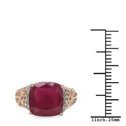 Malaika 6.10ctw 14K Rose Gold Overlay Silver Ruby & Topaz Ring Malaika Gemstone Rings